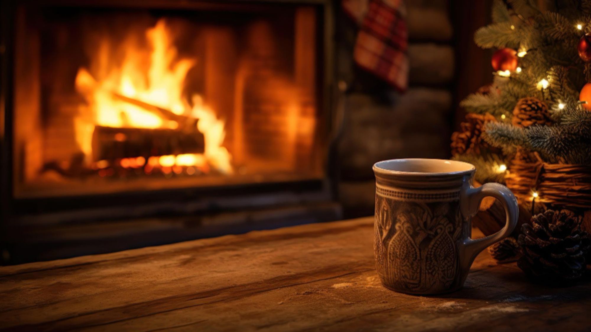 A cup of coffee and fire idea to keep your home warm for winters